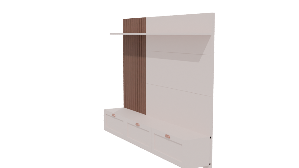 Modern Minimalist Wall Shelf Unit - Professional 3D Model Render 13