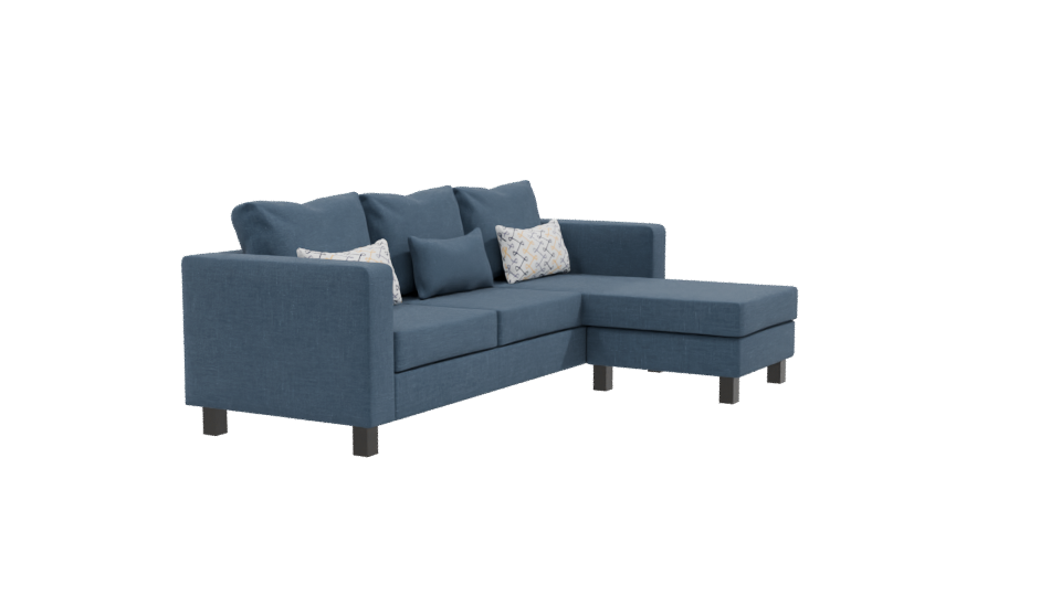 Modern L-Shaped Sofa 3D Model - Professional 3D Model Render 9