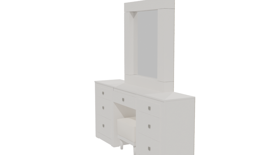 Elegant White Vanity Set 3D - Professional 3D Model Render 13