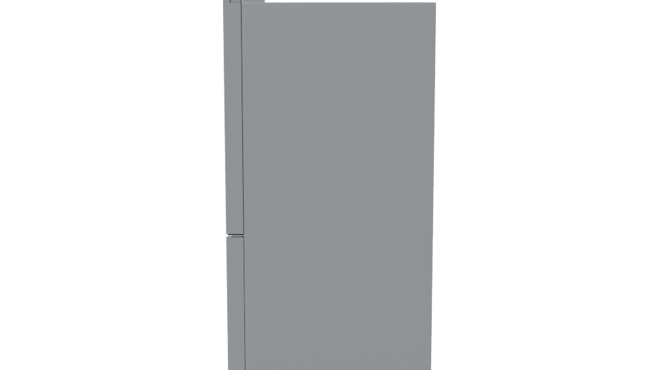 Sleek Stainless Steel French Door Refrigerator 3D Model - Professional 3D Model Render 2