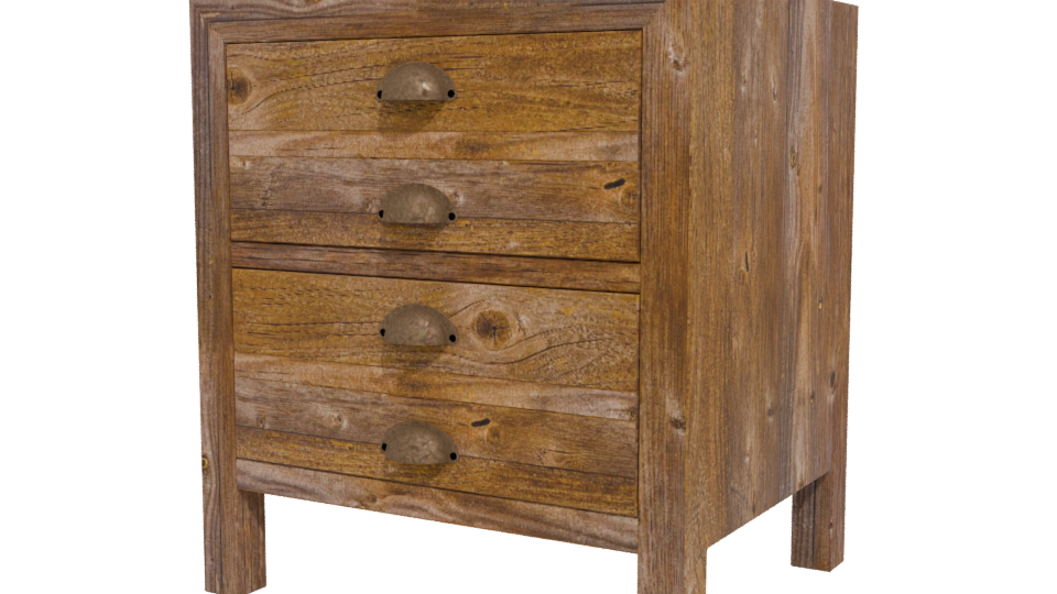 Rustic Wooden Nightstand 3D Model - Professional 3D Model Render 12