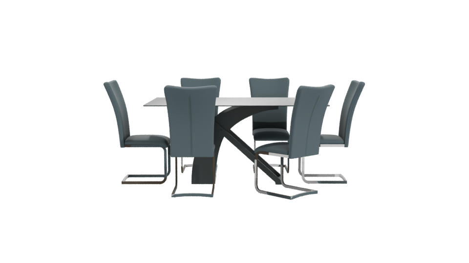 Rectangular Dining Table Set 3D - Professional 3D Model Render 11