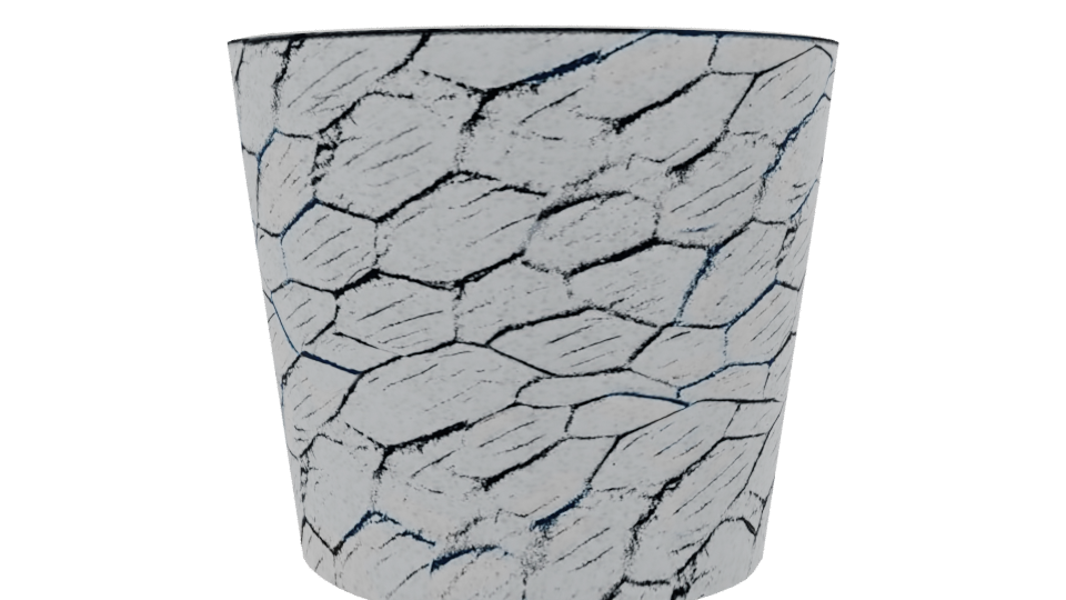 Textured Stone Planter Model - Professional 3D Model Render 2
