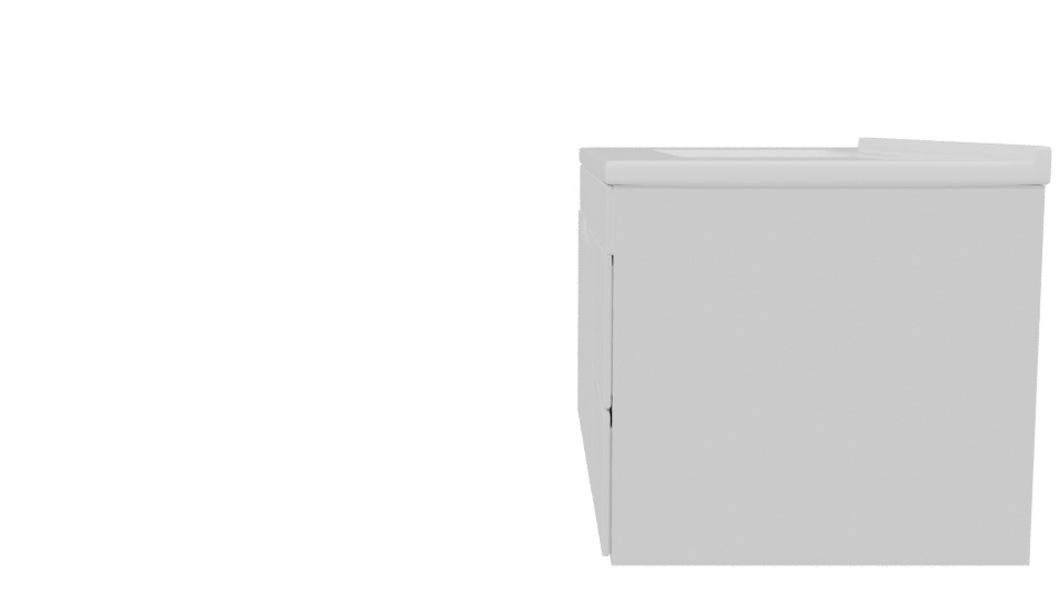 Minimalist White Bathroom Vanity 3D - Professional 3D Model Render 2