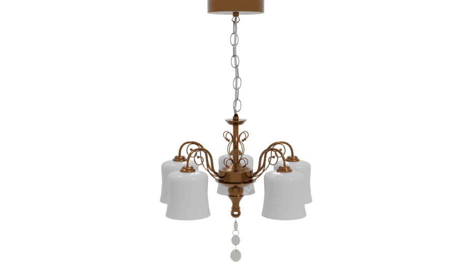 Elegant Vintage 5-Lamp Chandelier 3D - Professional 3D Model Render 11