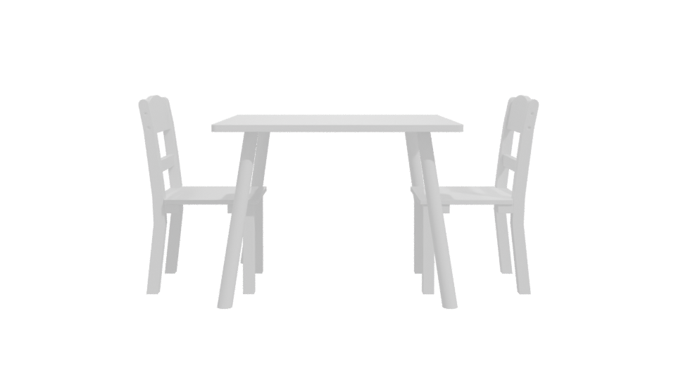 Stylish White Dining Table Set - Professional 3D Model Render 11