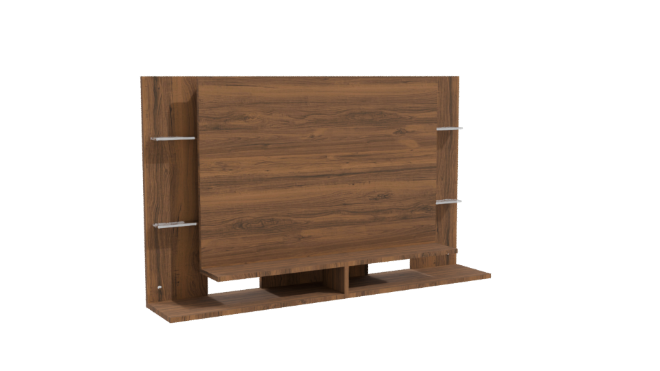 Stylish Wooden Wall Shelf Model - Professional 3D Model Render 10