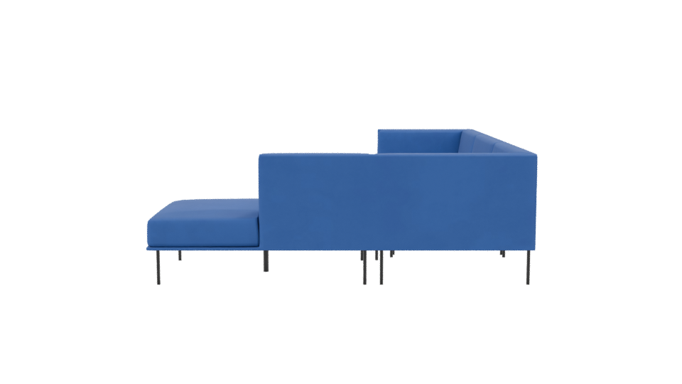 Stylish Blue Sectional Sofa 3D Model - Professional 3D Model Render 2