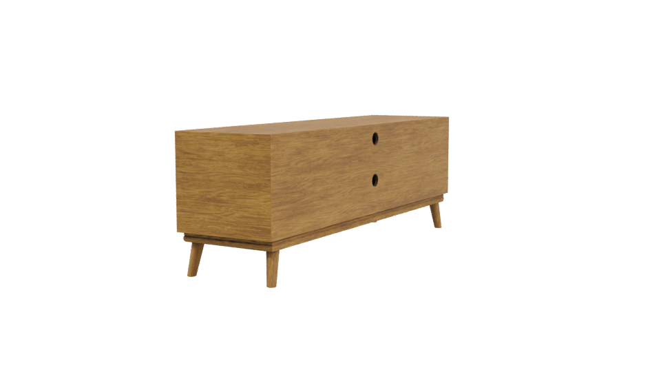 Stylish Wooden TV Stand 3D - Professional 3D Model Render 3