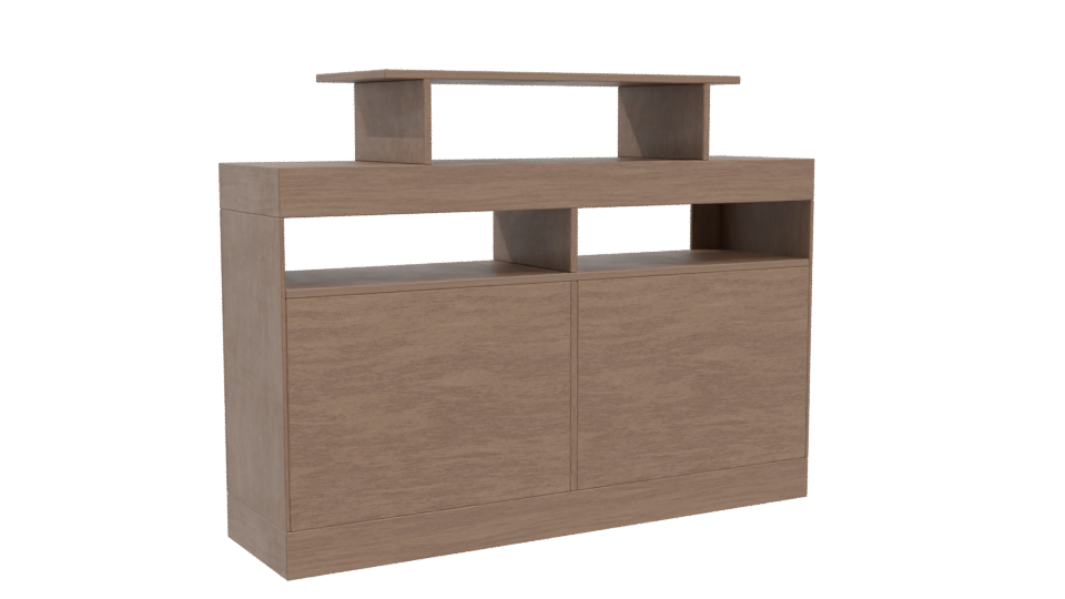 Contemporary Wooden Console Table 3D - Professional 3D Model Render 4