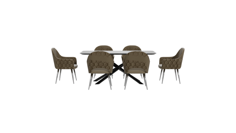 Elegant Modern Dining Set 3D - Professional 3D Model Render 11