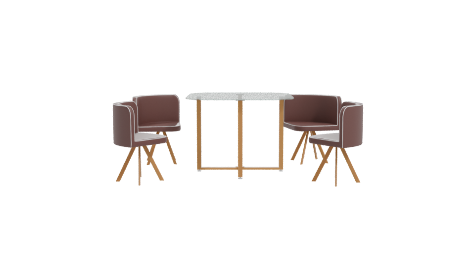 Modern Dining Set for 4 3D - Professional 3D Model Render 11