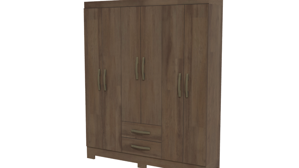 Stylish Wooden Wardrobe 3D Model - Professional 3D Model Render 12