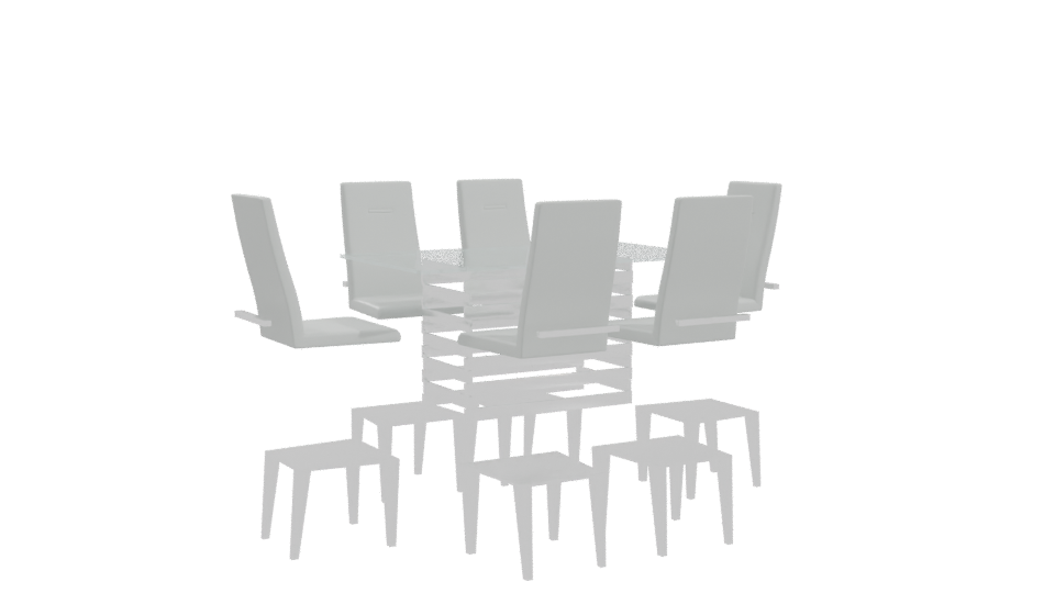 Contemporary Glass Dining Set - Professional 3D Model Render 10