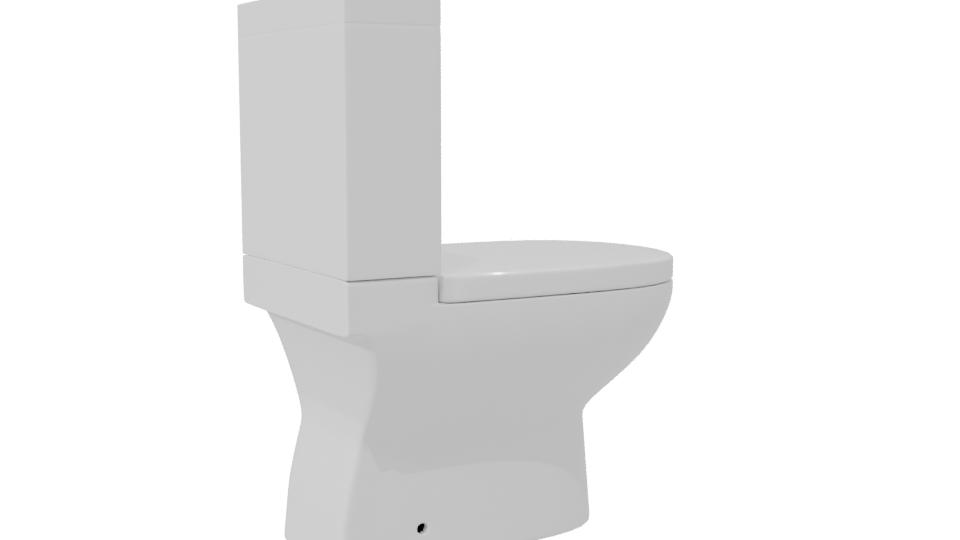 Minimalist White Toilet Model - Professional 3D Model Render 7