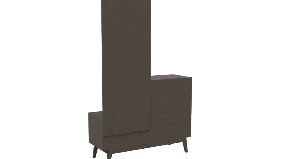 Contemporary Wooden Dresser with Mirror 3D Model - Professional 3D Model Render 4