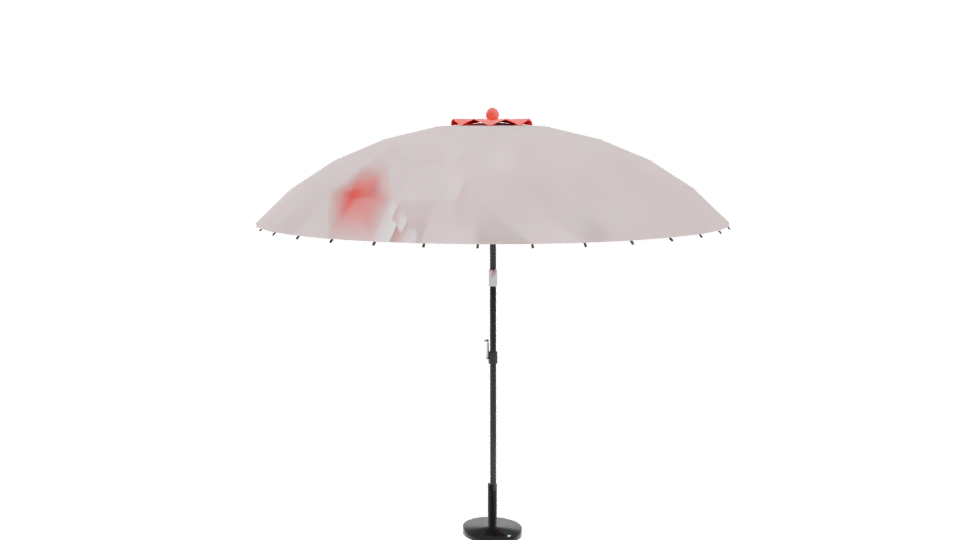 Vibrant Red Outdoor Patio Umbrella 3D Model - Professional 3D Model Render 10