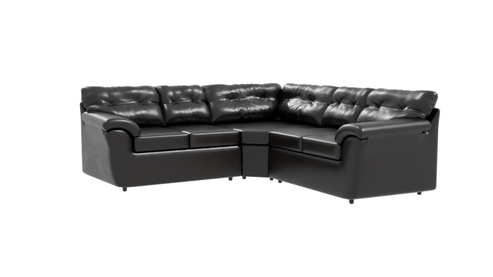 Elegant Black Sectional Sofa 3D - Professional 3D Model Render 10