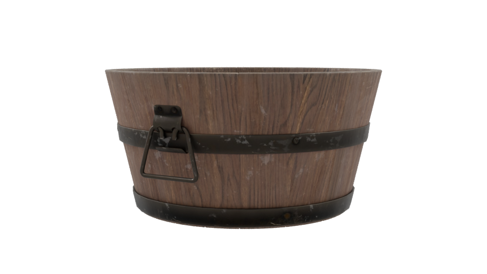 Rustic Wooden Bucket Model - Professional 3D Model Render 9