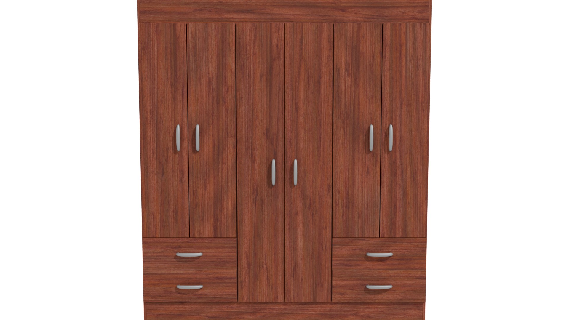 Stylish Wooden Wardrobe 3D Model - Professional 3D Model Render 11