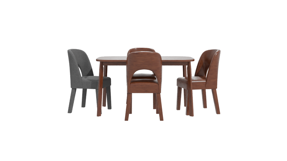 Stylish Wooden Dining Table Set - Professional 3D Model Render 11