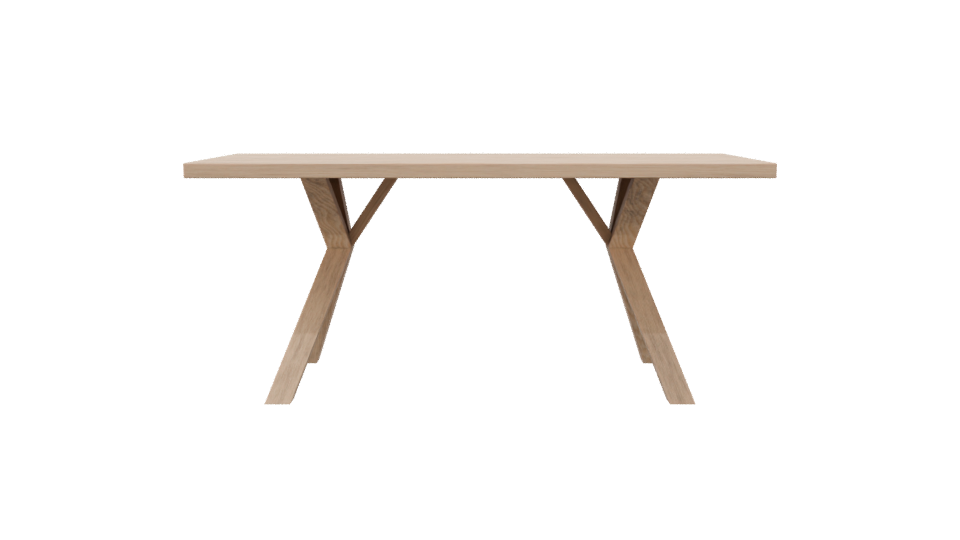 Minimalist Wooden Dining Table Model - Professional 3D Model Render 5