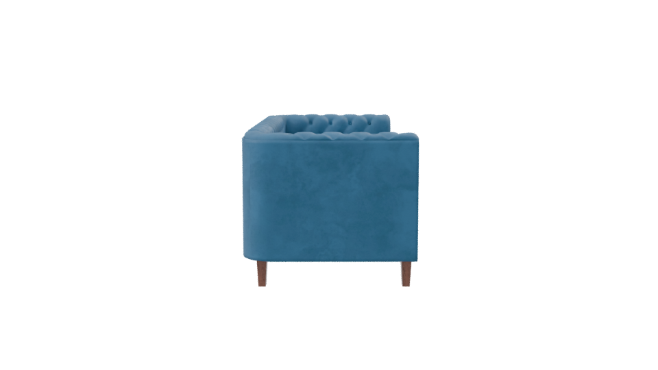 Stylish Blue Upholstered Sofa - Professional 3D Model Render 8