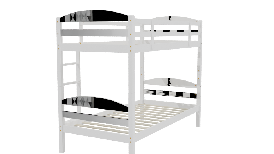 Stylish Two-Tiered Bunk Bed 3D - Professional 3D Model Render 3