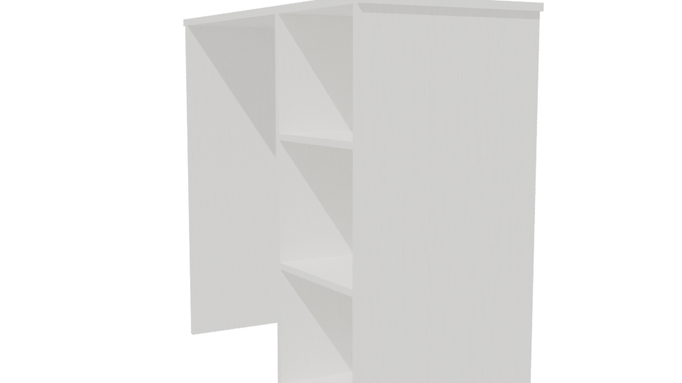 Minimalist White Office Desk 3D Model - Professional 3D Model Render 13