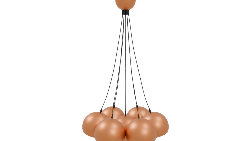 Stylish Copper Pendant Light 3D - Professional 3D Model Render 4