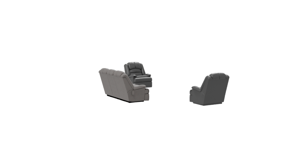 Contemporary Reclining Sofa Set - Professional 3D Model Render 7