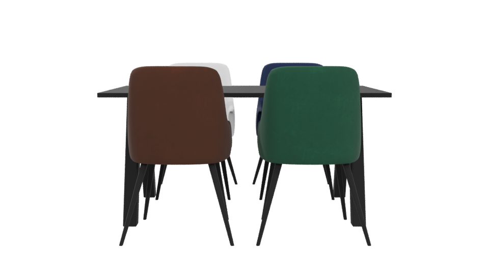 Stylish Modern Dining Table Set - Professional 3D Model Render 5