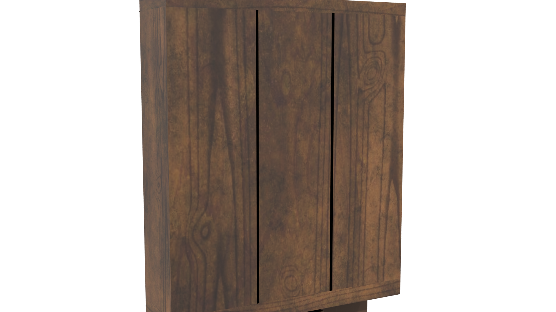 Stylish Wooden Storage Cabinet 3D - Professional 3D Model Render 4