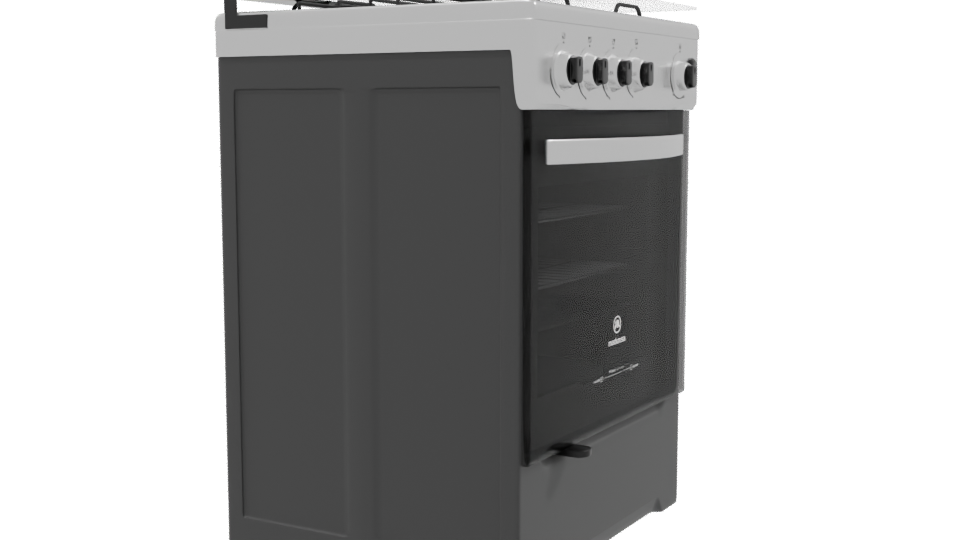Stylish Kitchen Gas Oven Model - Professional 3D Model Render 9