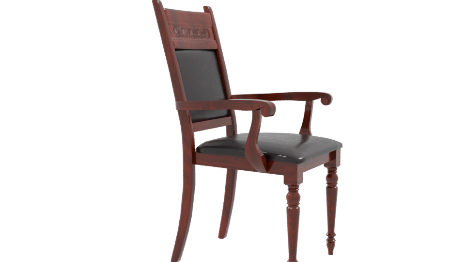 Elegant Wooden Armchair 3D Model - Professional 3D Model Render 9