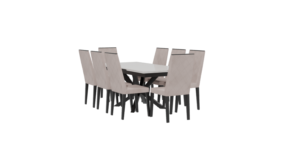 Elegant Dining Table Set 3D - Professional 3D Model Render 13