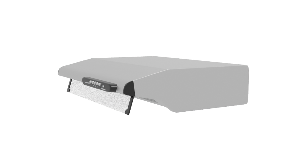 Sleek Stainless Steel Kitchen Hood - Professional 3D Model Render 13