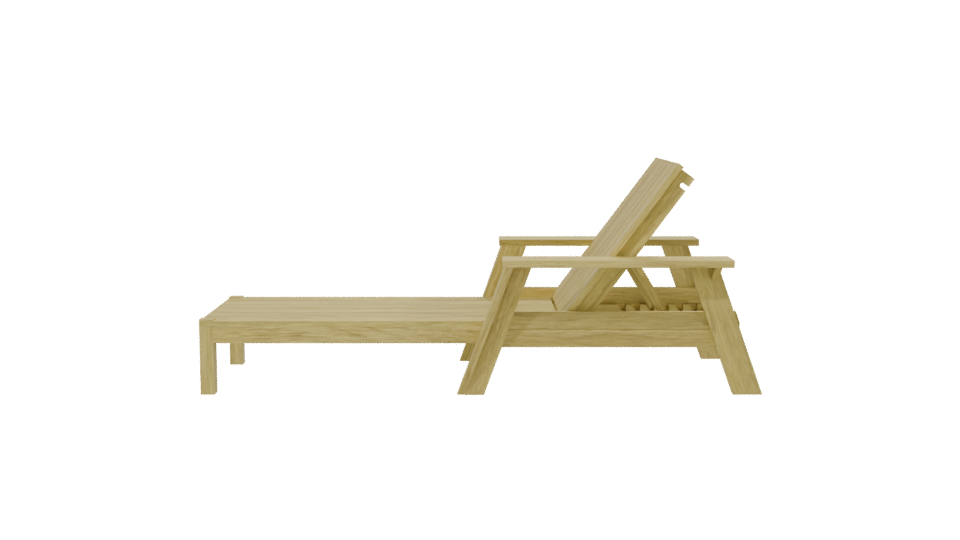 Sunbed Amarillo 3D Model - Professional 3D Model Render 2