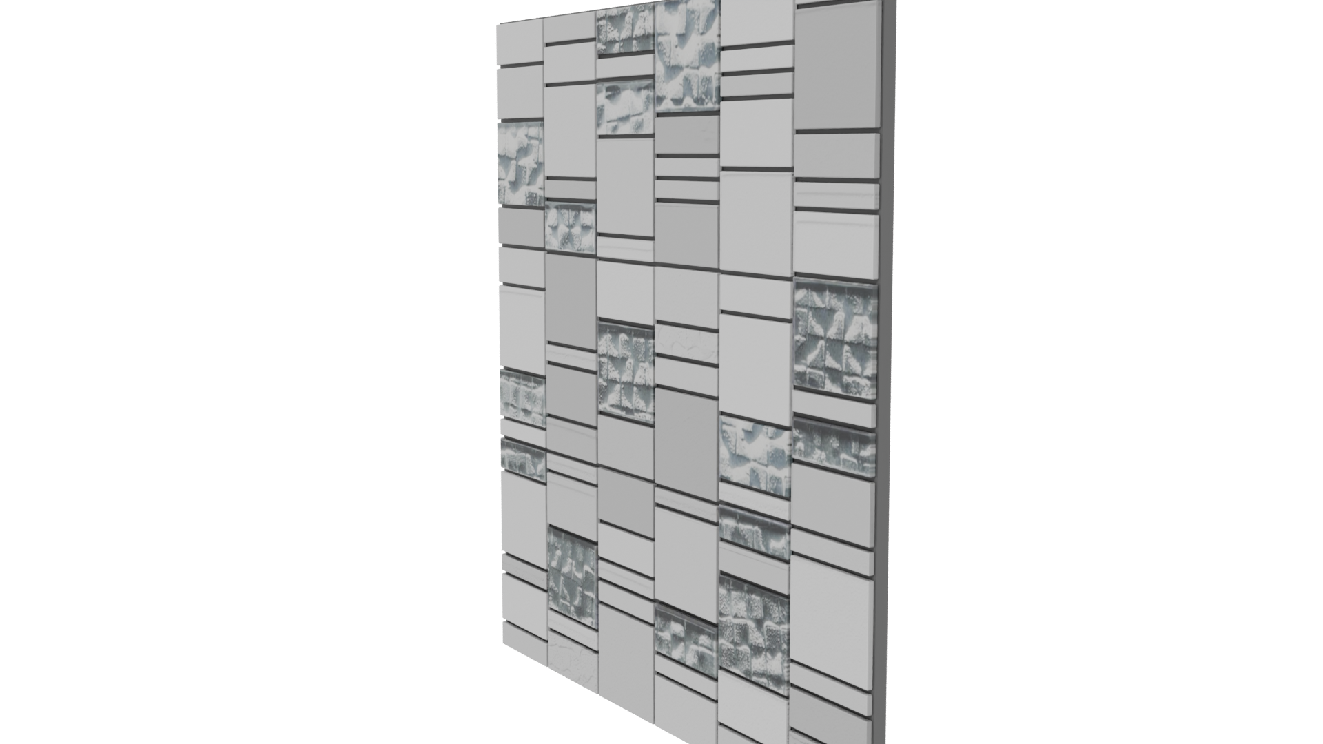 Stylized Ceramic Mosaic Wall - Professional 3D Model Render 13