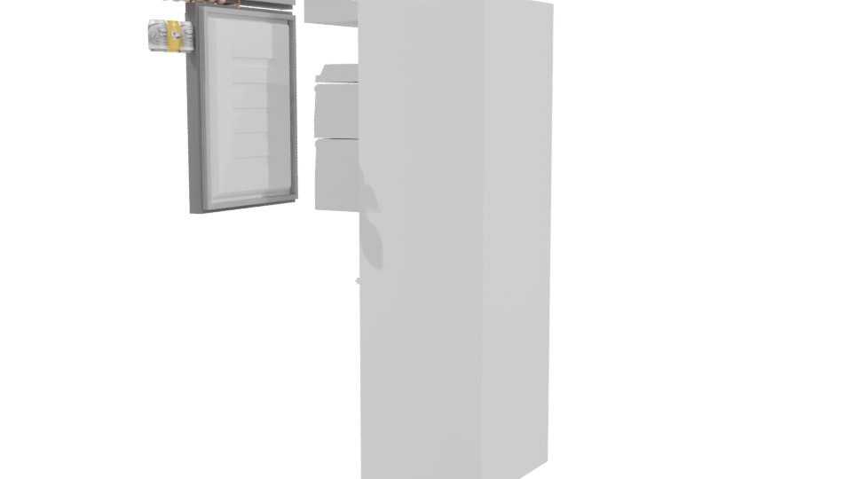 Stylish Stainless Steel Refrigerator 3D - Professional 3D Model Render 3