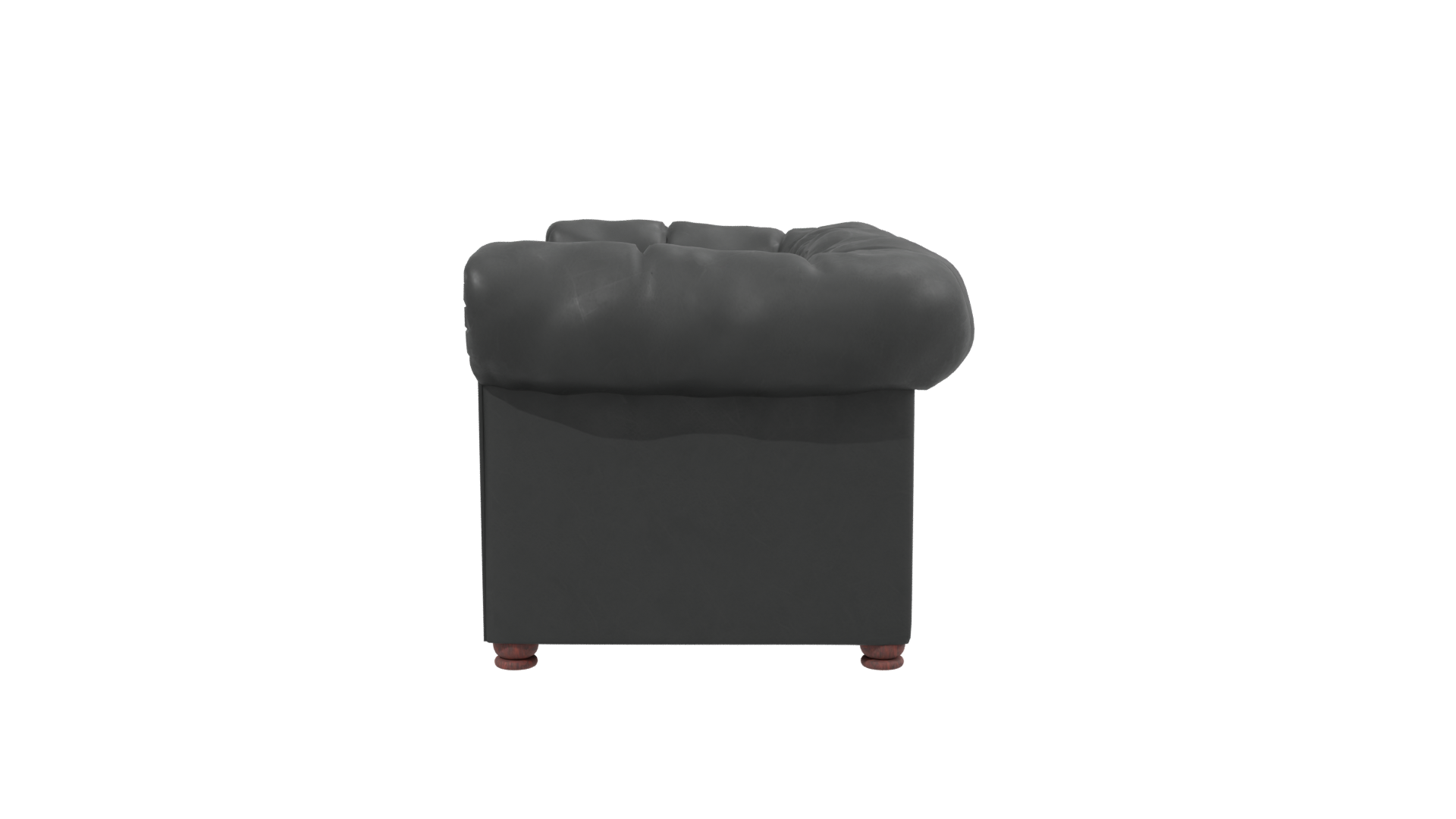 Elegant Black Leather Sofa 3D - Professional 3D Model Render 2