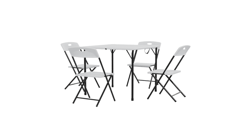 Minimalist Folding Table Set 3D - Professional 3D Model Render 12
