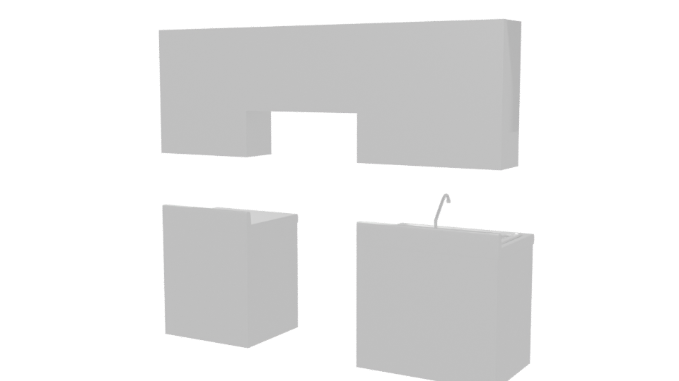 Sleek Modern Kitchen Cabinet Set - Professional 3D Model Render 6