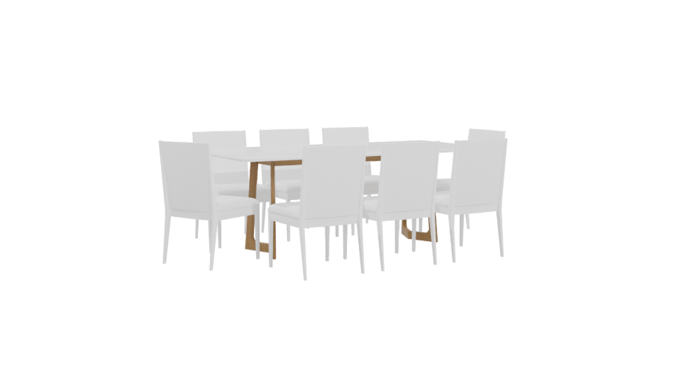 Modern Dining Table Set 3D - Professional 3D Model Render 4