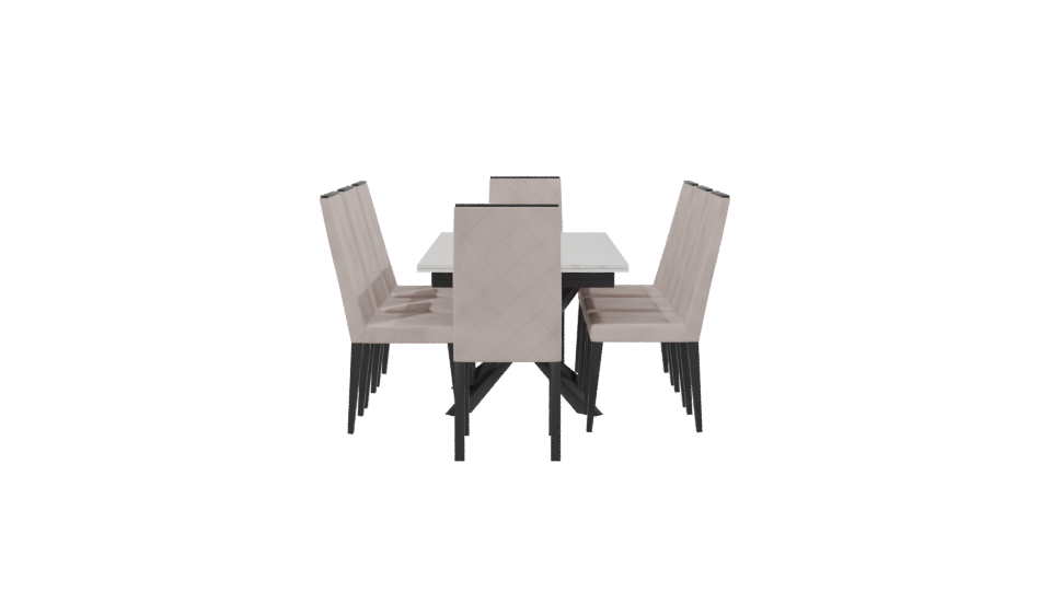 Elegant Dining Table Set 3D - Professional 3D Model Render 2