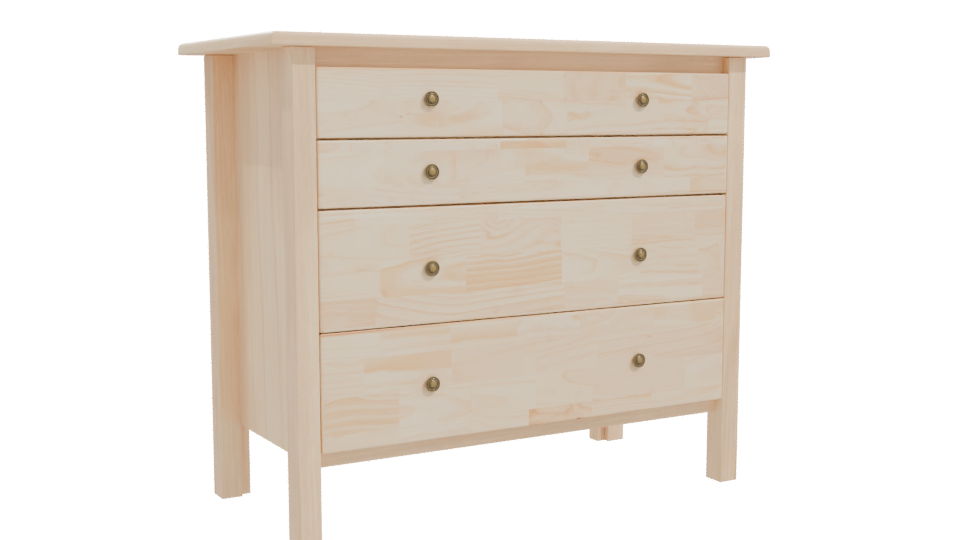 Minimalist Wooden Drawer Chest 3D - Professional 3D Model Render 10