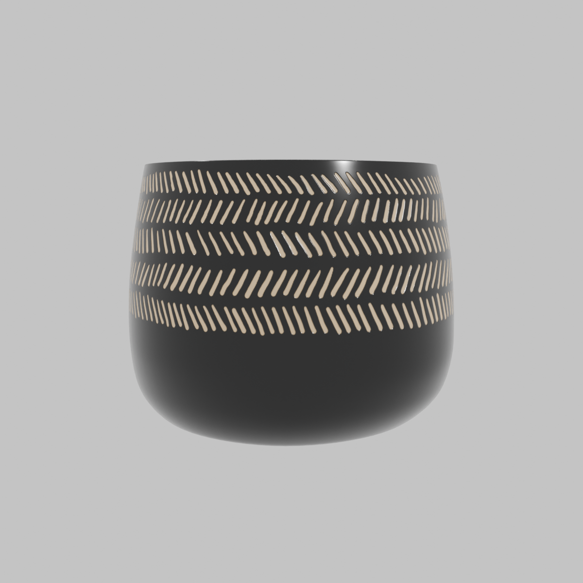 Macetero de cerámica Himba 23x18 cm negro.