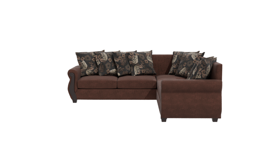 Bolonia Coffee Fabric Sectional Sofa 3D - Professional 3D Model Render 11