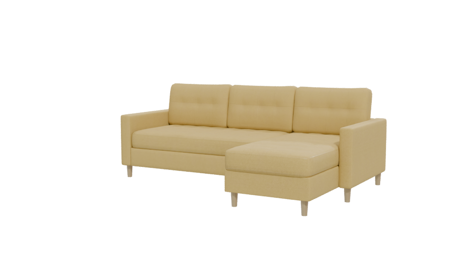 Stylish Minimalist Sectional Sofa 3D Model - Professional 3D Model Render 12