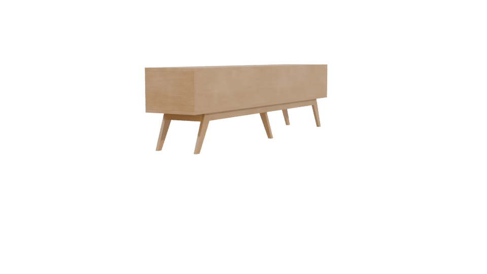 Contemporary Wooden Console Table 3D - Professional 3D Model Render 3